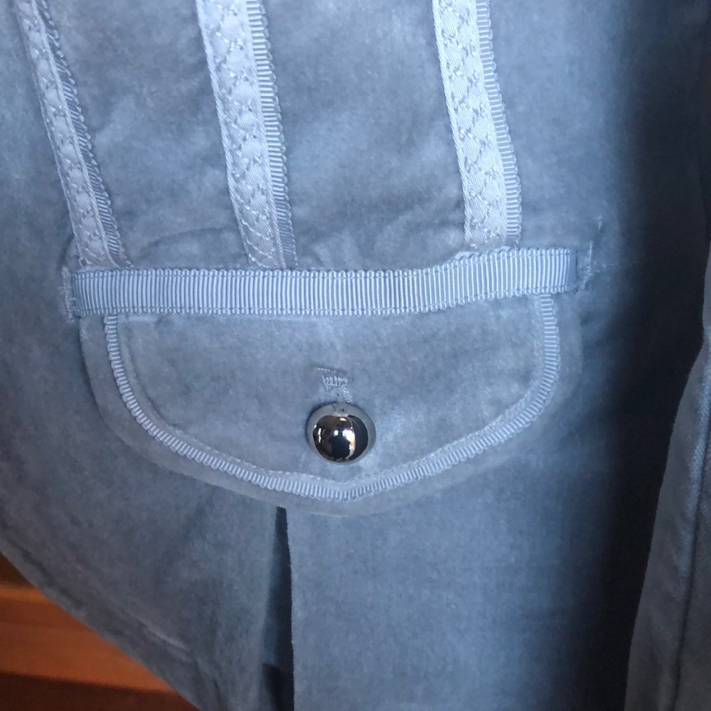 White House Black Market Light Gray Velvet Fitted Blazer - Picture 7 of 9